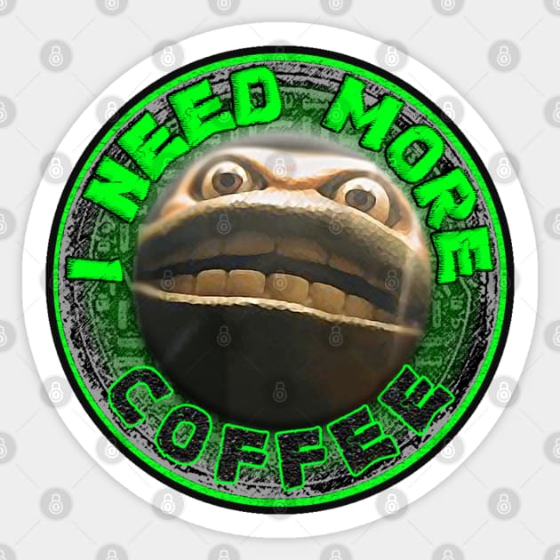 I Need More Coffee - Funny Hard Hat Sticker Sticker by  The best hard hat stickers 